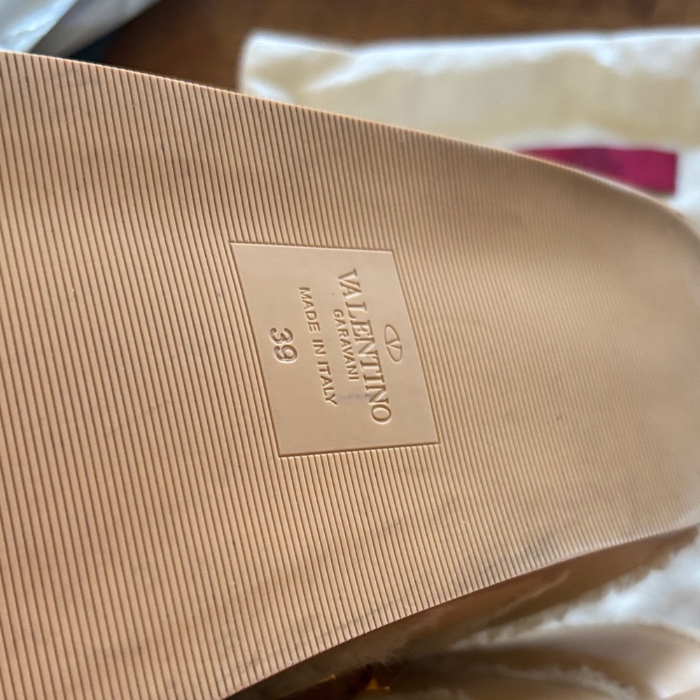 Valentino Cream Mules with Gold Accents - Picture 7 of 13